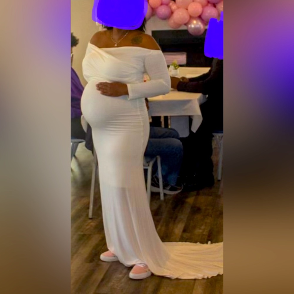 White Maternity dress (baby shower, photoshoot)